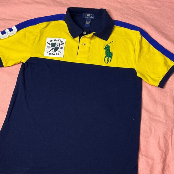 Polo by Ralph Lauren Yellow and Blue Colorblock Shirt - Picture 2 of 9